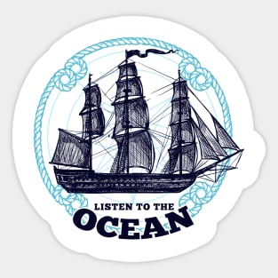 'Listen To The Ocean' Ocean Conservation Shirt Sticker